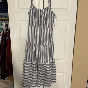 Lulus white and denim dress